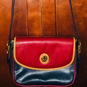 Alfred Sung Tri-Color Leather Crossbody Bag. Vintage 1990s. Excellant Condition!